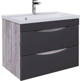 Тумба подвесная под раковину Grossman Талис 108013 80см бетон пайн/серый